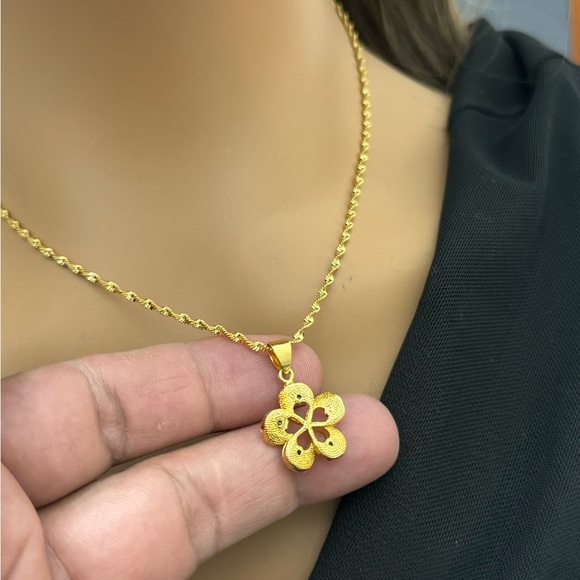 Dainty Necklace, 24k Duabi Gold Plated Necklace, Gold Necklace for Women’s,Gift - Picture 3 of 4